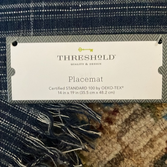 Set of 4 Threshold Brand NWT Blue Ombre Weave Placemats. - Picture 2 of 5